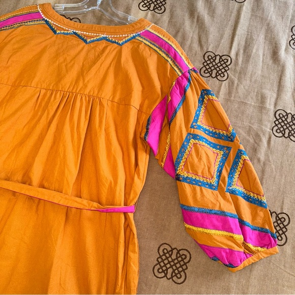 Anthropologie Stasiana Embroidered Patchwork Long Sleeve Tunic Dress - Picture 14 of 17